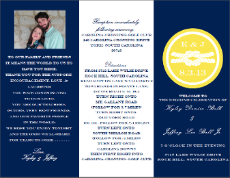Front of Brochure I designed for a wedding.